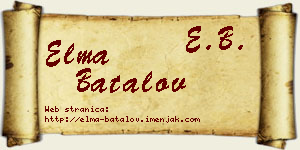 Elma Batalov vizit kartica